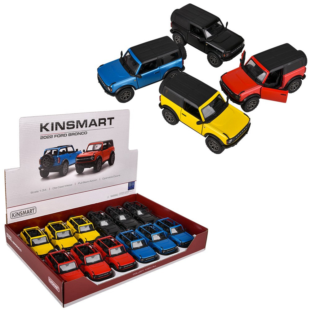 Die-Cast Pull Back 2022 Ford Bronco Hard Top (12 Pc Display)