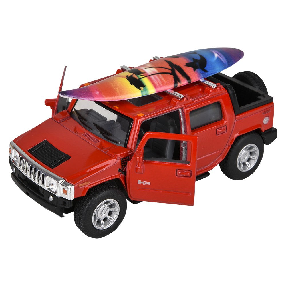 Die-Cast Pull Back Hummer H2 SUT With Surfboard (12 PC Display)
