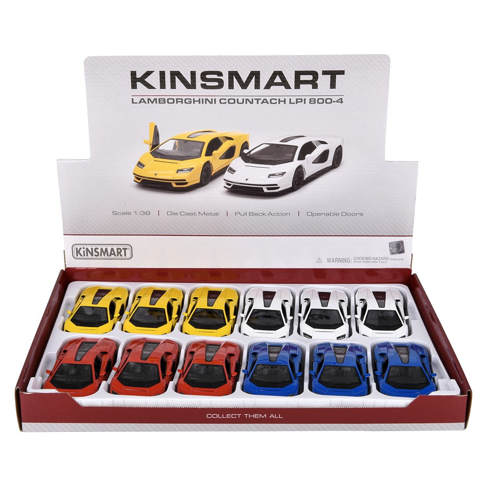 Die-Cast Pull Back Lamborghini Countach LPI 800-4 (12 PC Display)