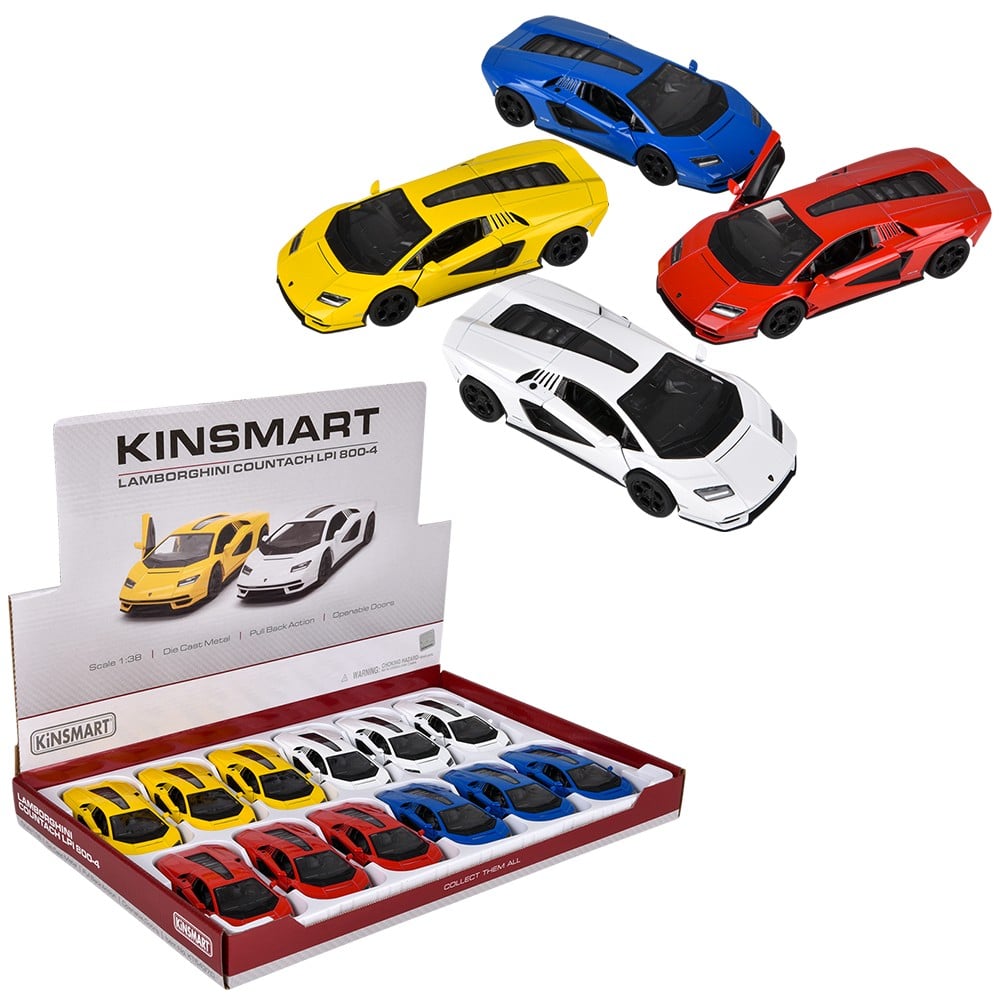 Die-Cast Pull Back Lamborghini Countach LPI 800-4 (12 PC Display)