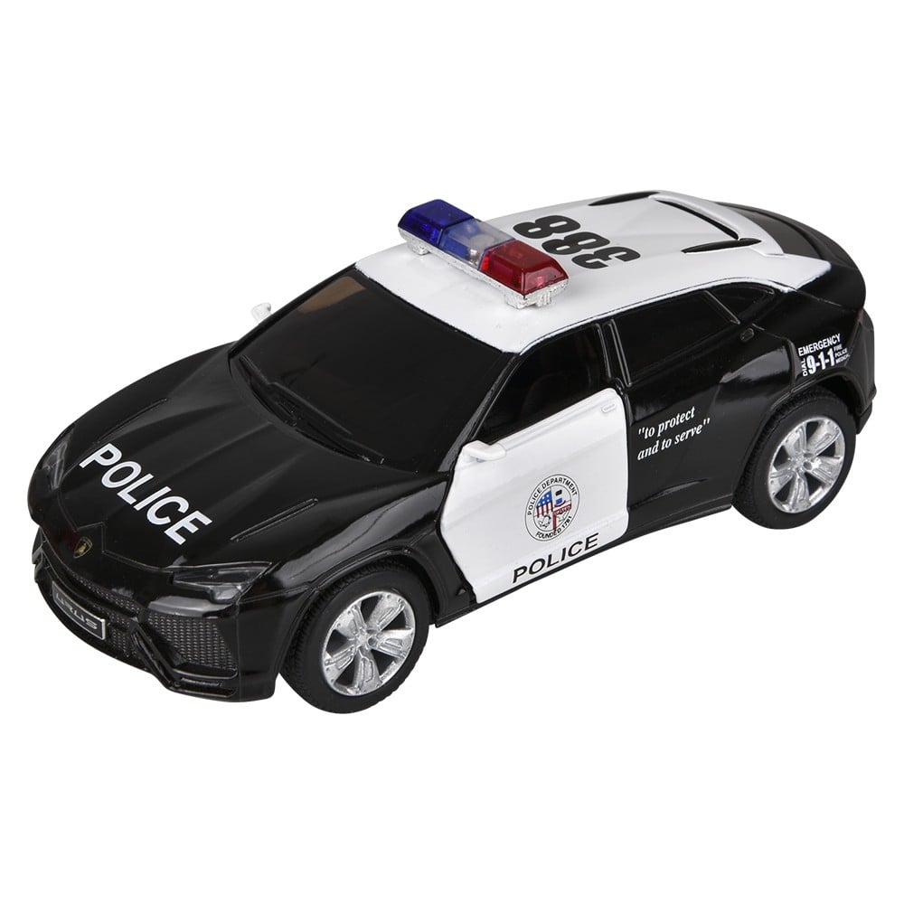 Die-Cast Pull Back Lamborghini Urus Police Car (12 PC Display)
