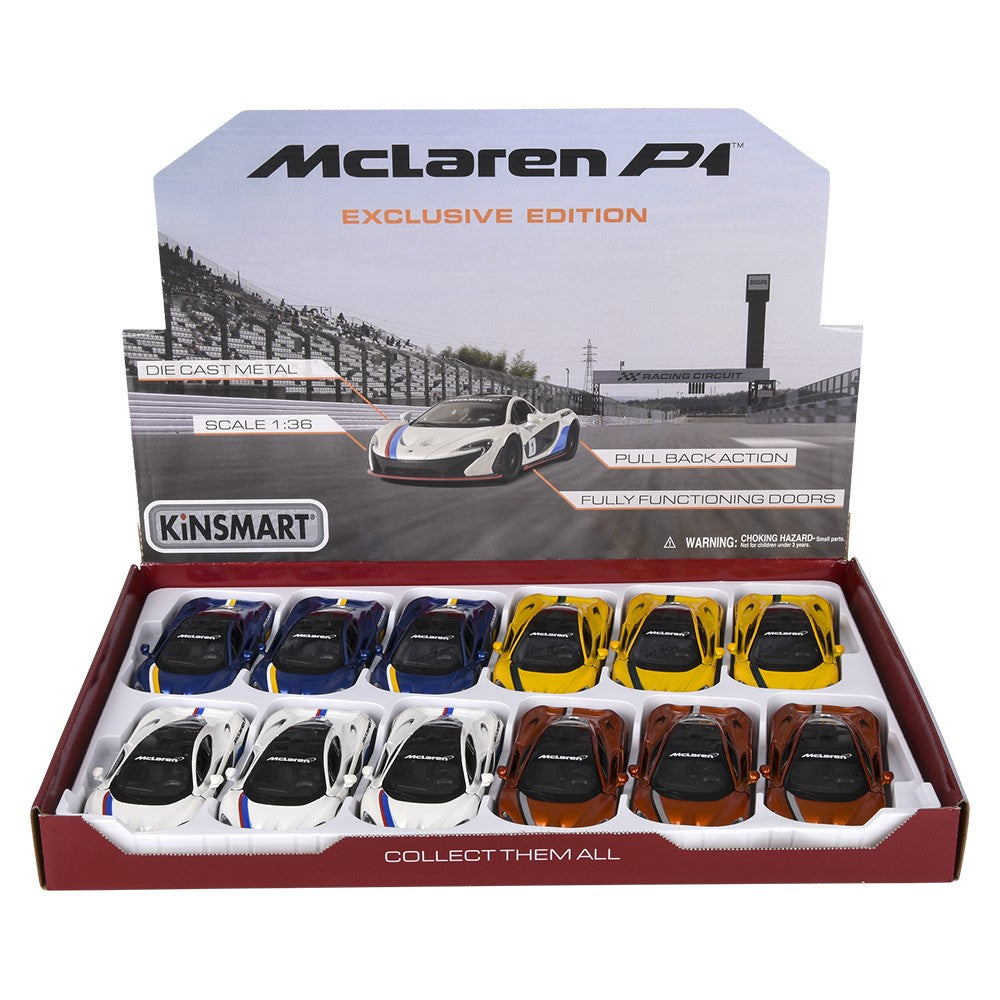 Die-Cast Pull Back McLaren P1 (12 PC Display)
