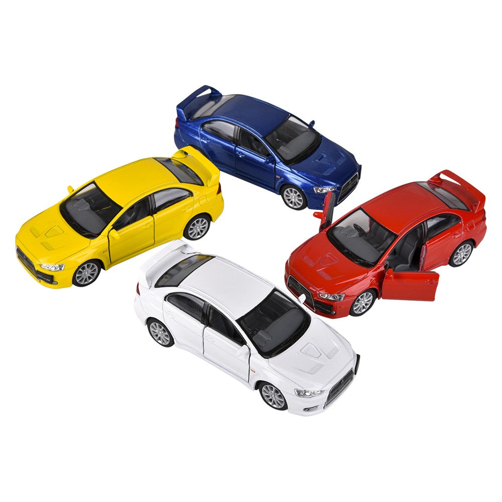 Die-Cast Pull Back 2008 Mitsubishi Lancer Evolution X (12 PC Display)