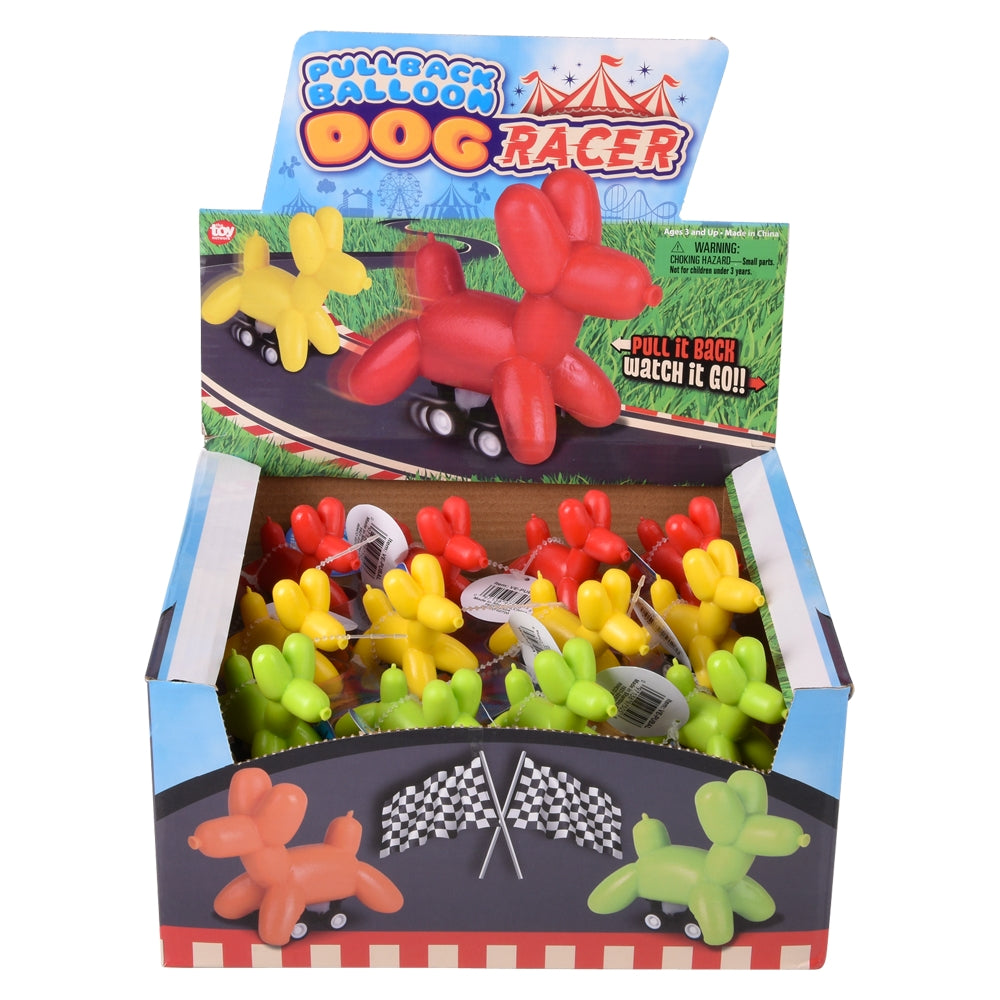 Pull Back Balloon Dog Racers (1 UNT)