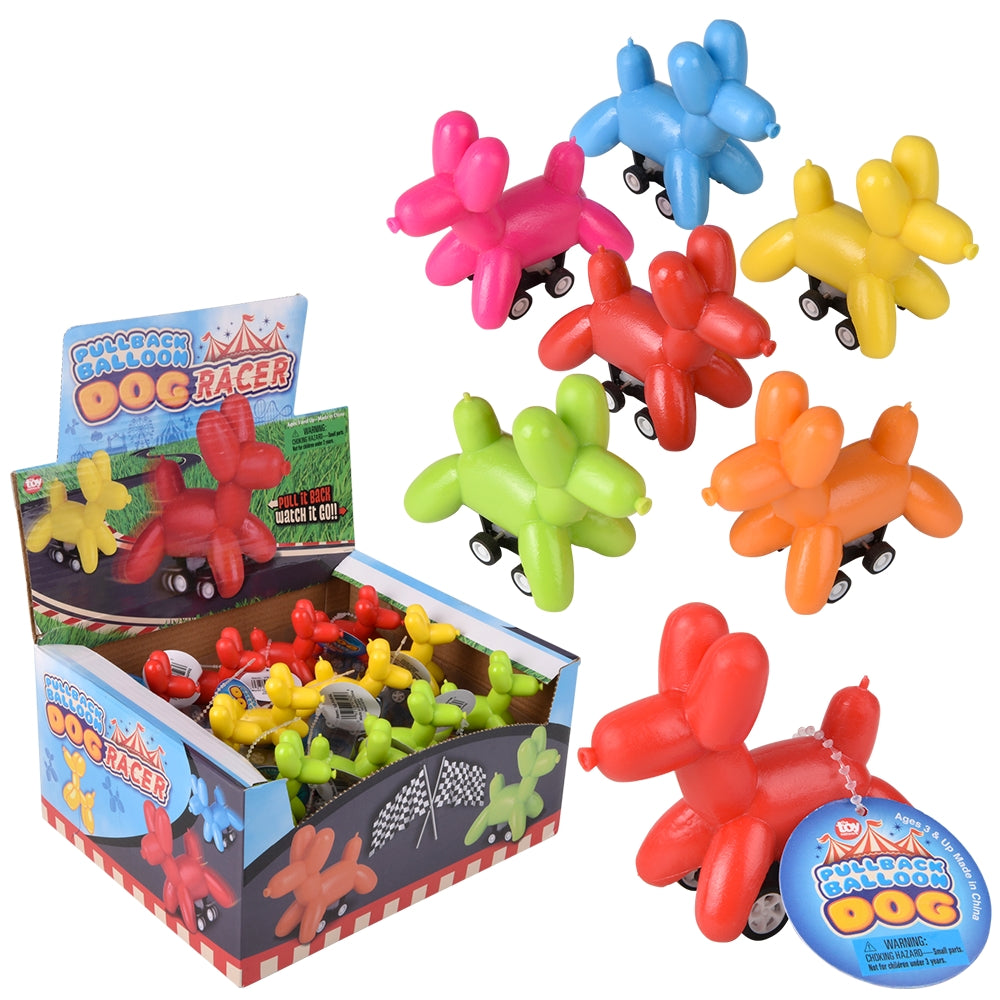 Pull Back Balloon Dog Racers (1 UNT)