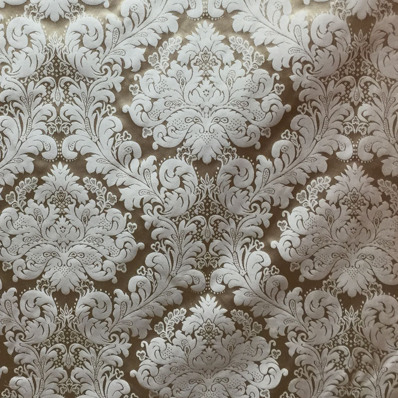 Versus Fabric 100 Percent Silk Taffeta Fabric - Floral Damask, 54" Width (1 Yard)