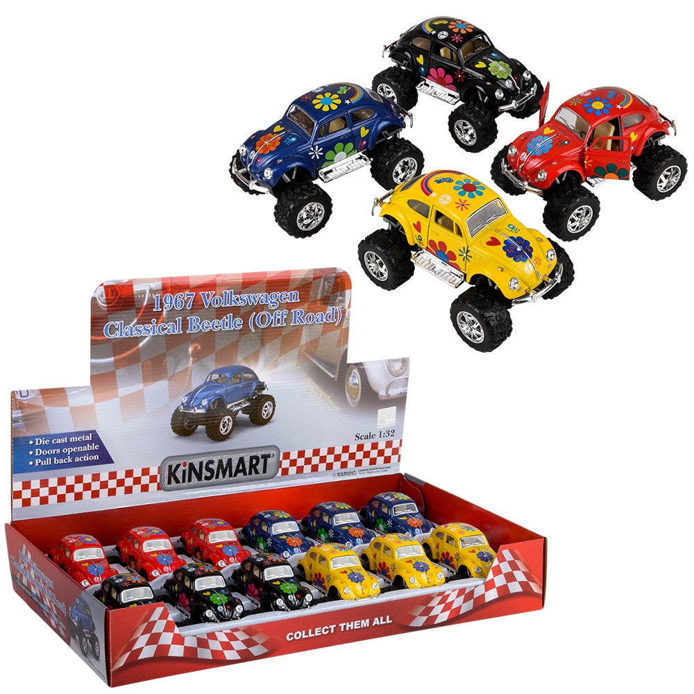 Die-Cast Pull Back VW Beetle (12 PC Display)