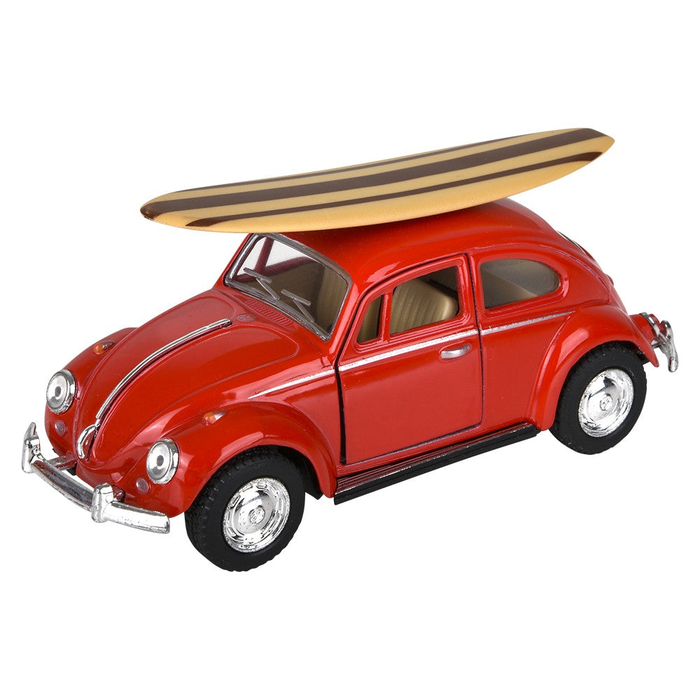 Die-Cast Pull Back 1967 VW Beetle Surfboard (12 Pc Display)