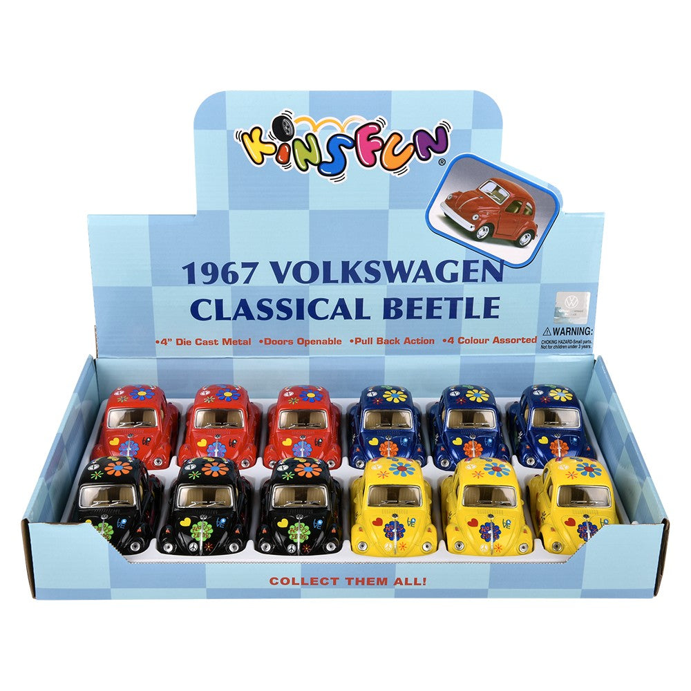 Die-Cast Pull Back 1967 VW Classic Beetle (12 Pc Display)