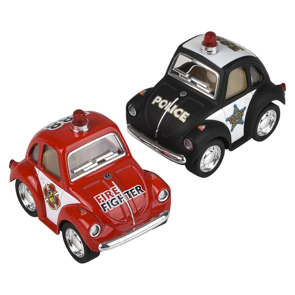 Die-Cast Pull Back VW Mini Police And Firefighter (1 DSP)