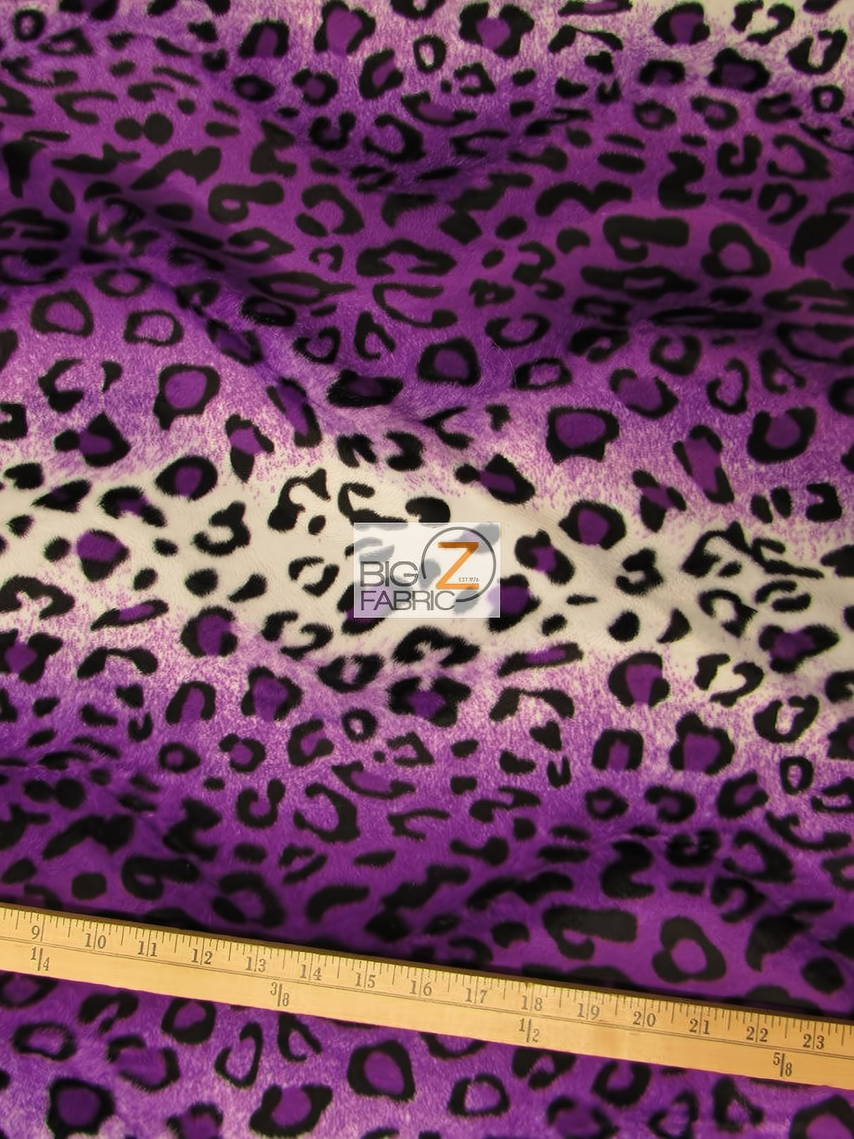 Purple/White Velboa Leopard Short Pile Fabric