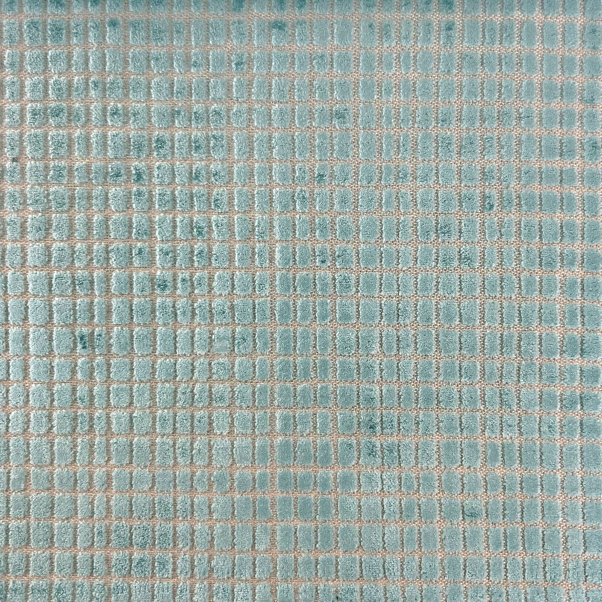 Vika Velvet Fabric - Geometric Small Square, 55" Width (1 Yard)