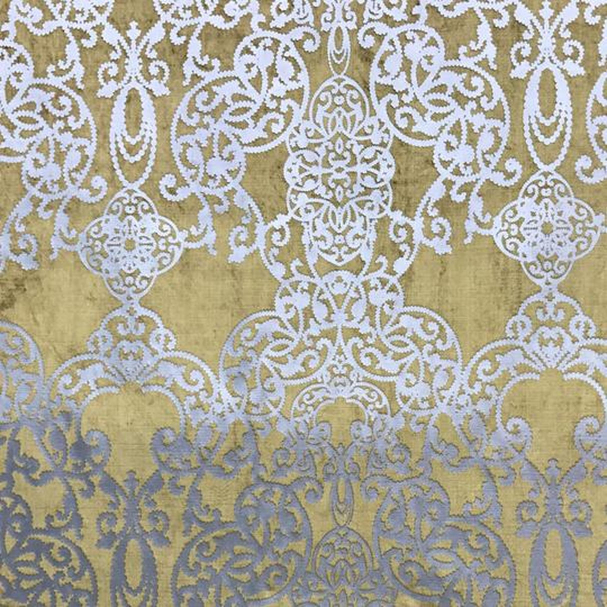 Vince Velvet Fabric - Damask Foil Print, 55" Width (1 Yard)
