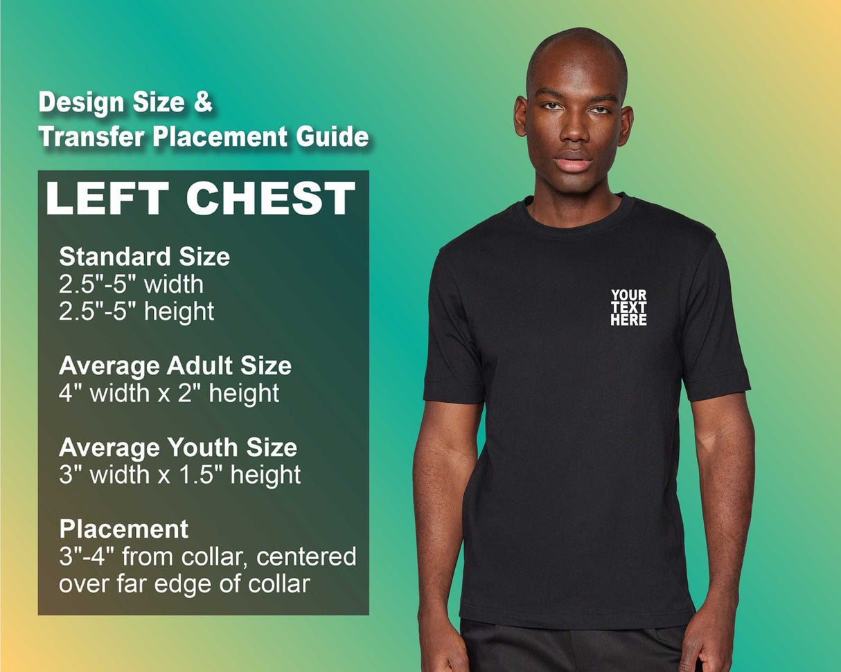 Pack: 12 Fast Design Your Own T-Shirts – Custom Print with Photo or Text (Left Chest - Black)