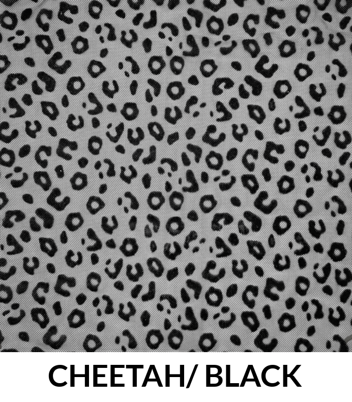 Flocked Mesh Cheetah - Polyester Mesh Fabric - Cheetah Print