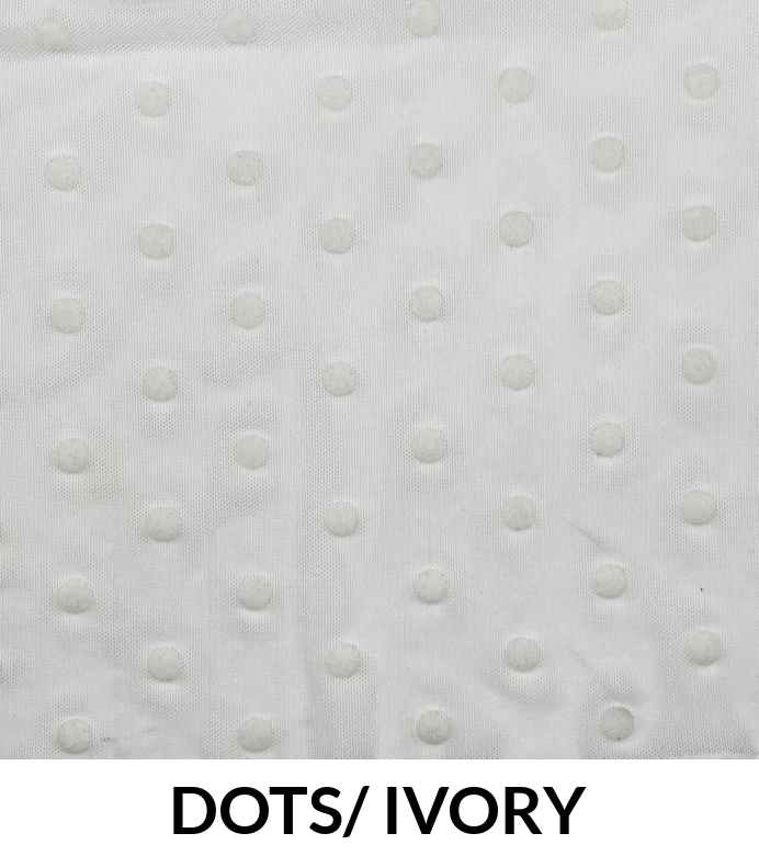 Flocked Mesh Polka Dots Polyester Fabric - Black Polka Dots, Mesh Fabric