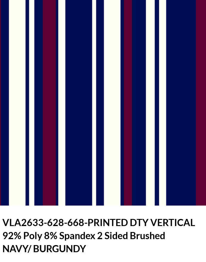 VLA2633 Vertical Print DTY Brushed Fabric - Vertical Print, Swatch Card