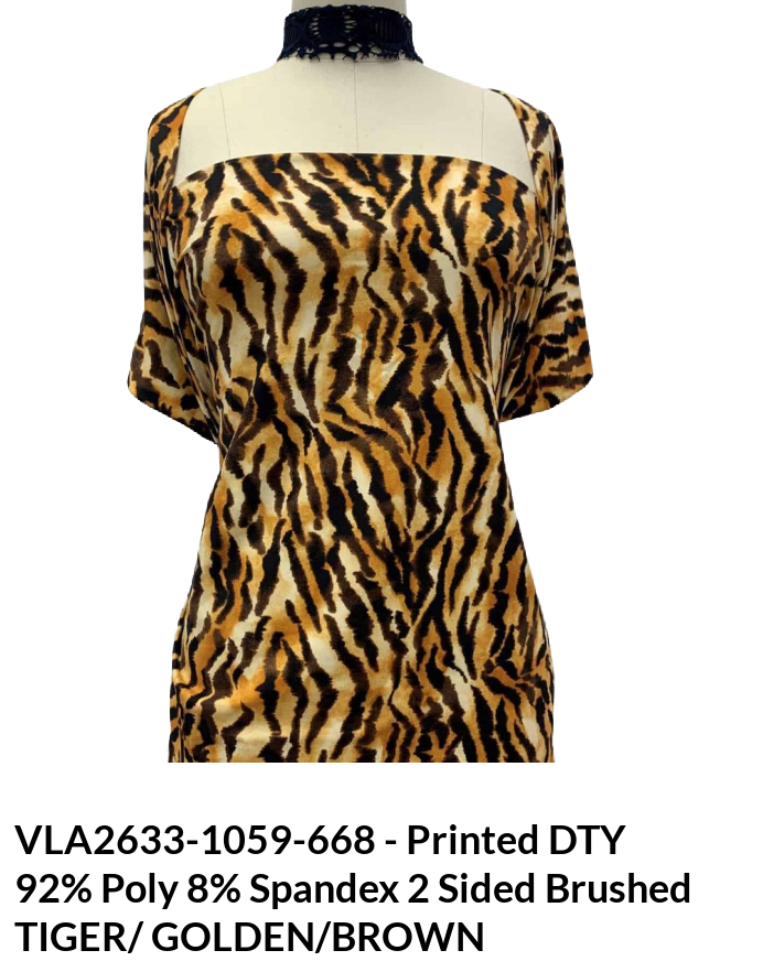 Animal Print DTY Brushed Fabric - Animal Print, Brushed Finish
