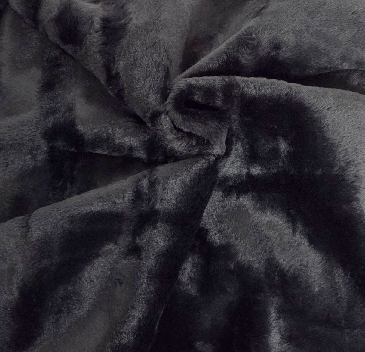 Faux Fur Vegan Leather Black Knit
