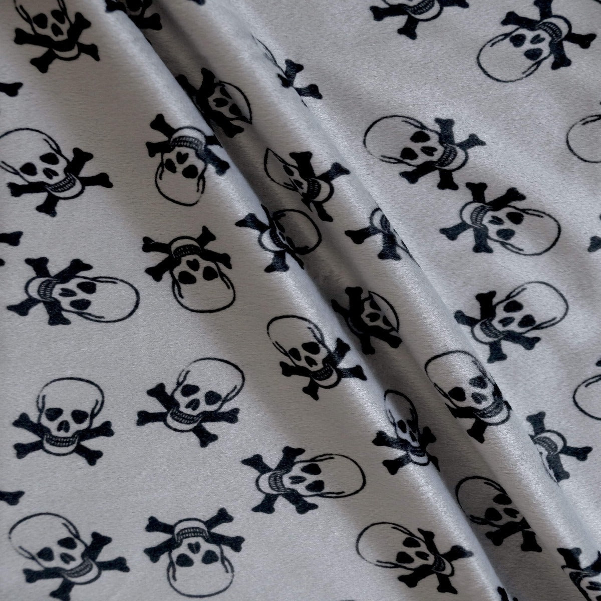 Faux Fur Skull Print Fabric 60" Wide