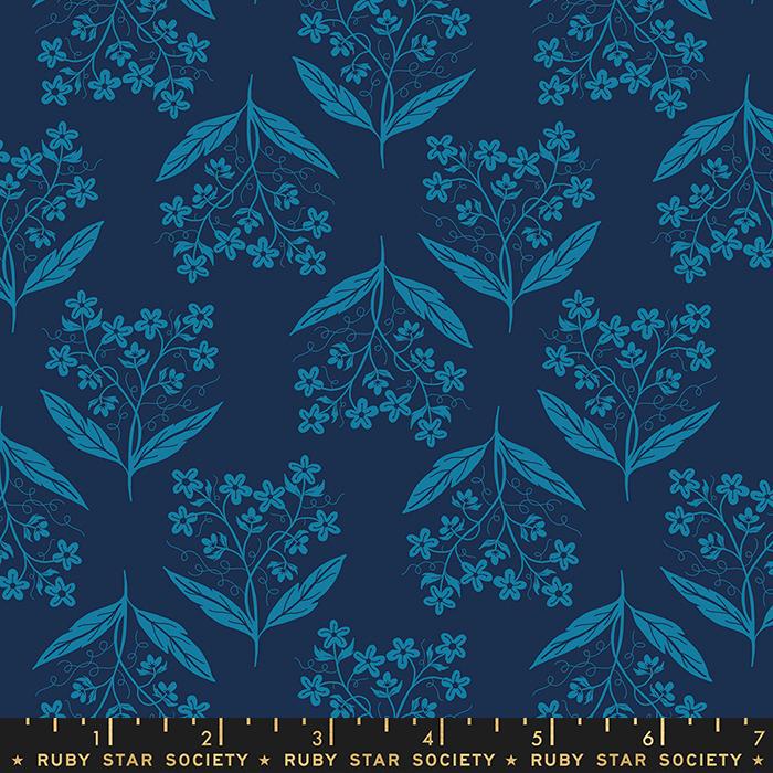 Quilting Cotton Verbena Dark Navy Florals Ruby Star Society