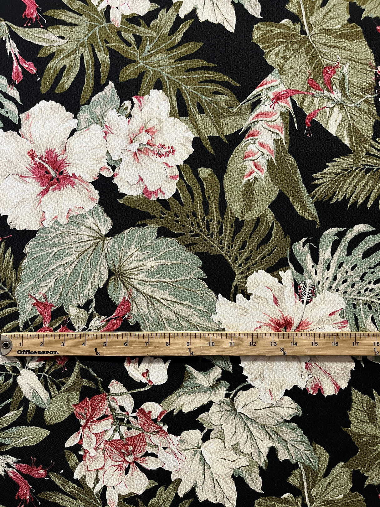 Cotton Upholstery Fabric Vintage Tropical Garden Print