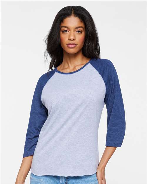 মহিলাদের বেসবল ফাইন জার্সি থ্রি-কোয়ার্টার স্লিভ টি-শার্ট