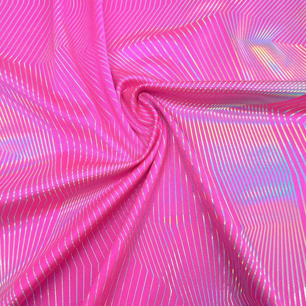 Holographic Spandex Fabric Black Silver