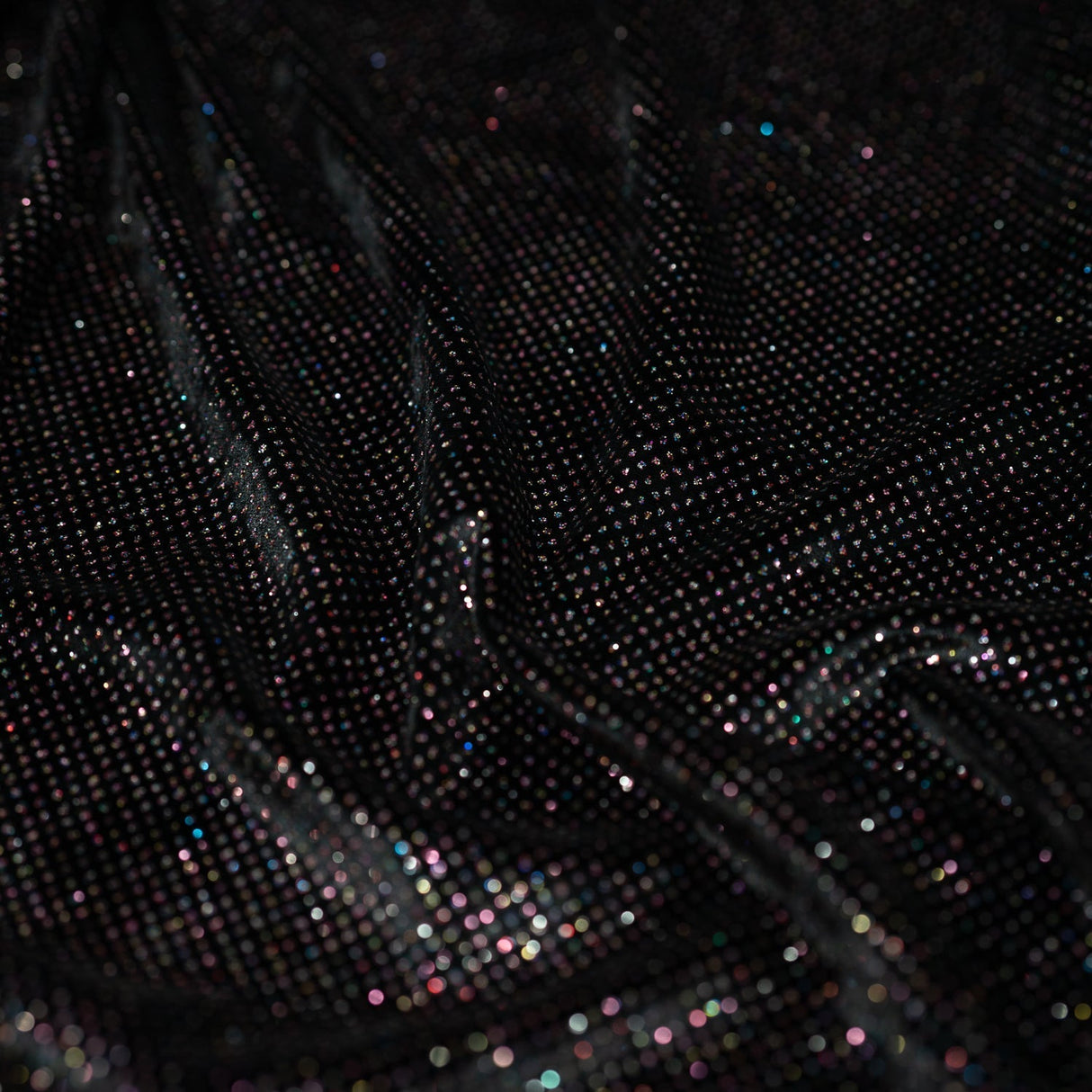 Vivian Glitter Printed Stretch Velvet Fabric - Black/Copper, Black/Olive, Black/Green, Black/Pink, Black/Blue Multicolored, Black/Multicolored, Black/Fuchsia Multicolored, 58/60" Width (1 Yard)