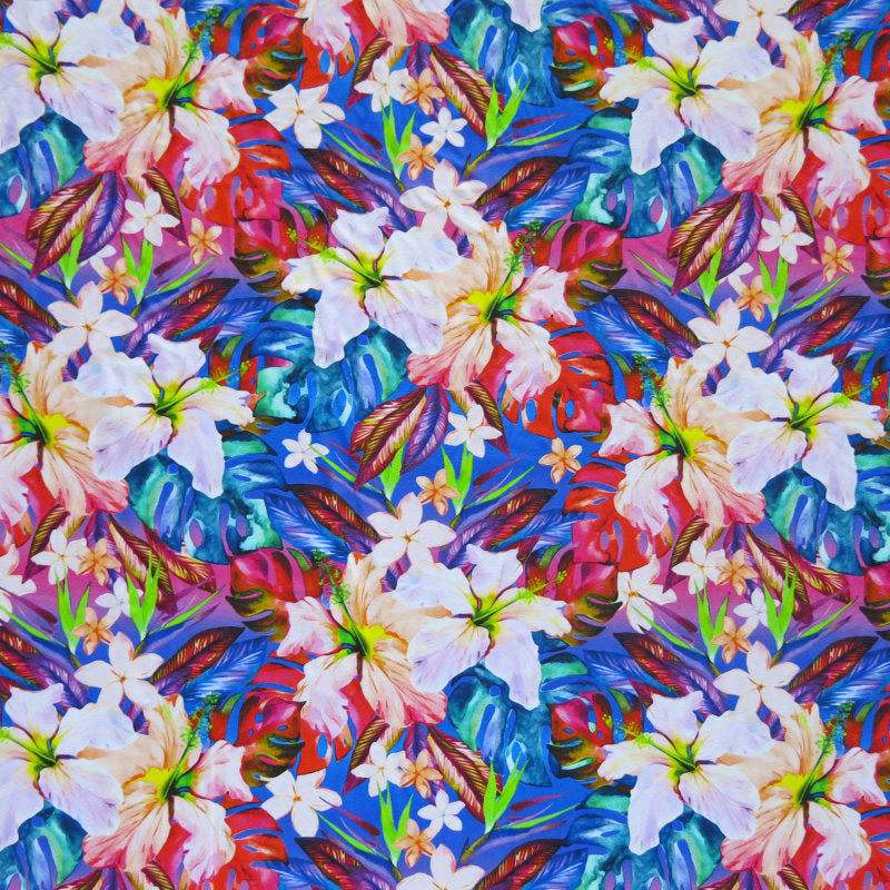 Swim Knit Recycled Nylon Spandex Vivid Hibiscus