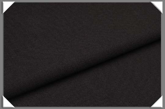 Black Gabardine Wool Fabric - Black Solid, 58/60" Width