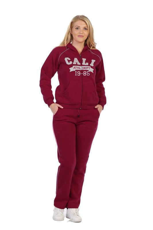 Cali Two-Piece Fleece Fabric - Embroidered Logo, Black, Burgundy, Dark Grey, Navy, Fuchsia, Teal, 2 Piece Set (1 Set)