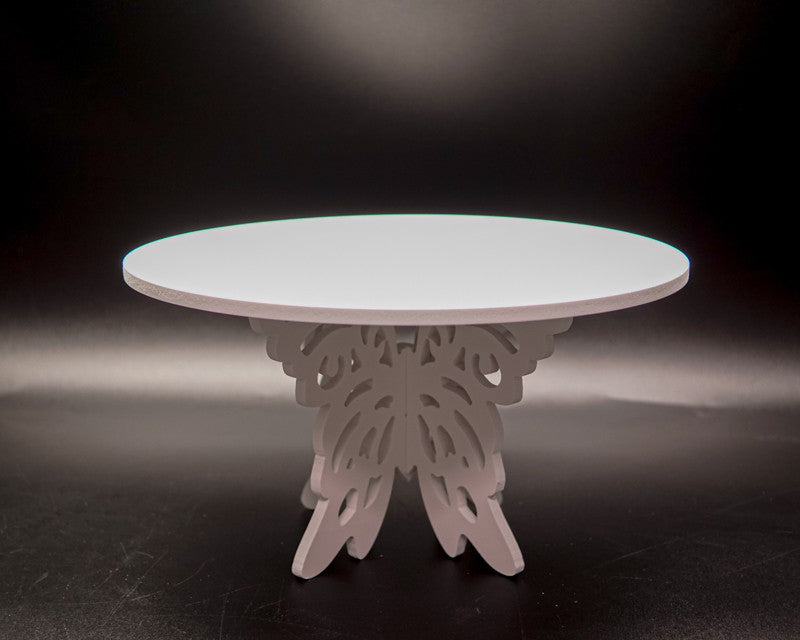 6.25" White Wooden Butterfly Cake Dessert Stand – 1 Centerpiece
