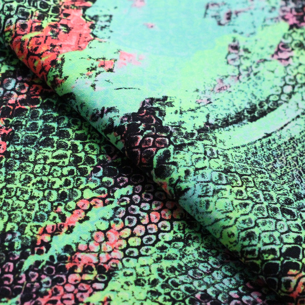 Profundity Nylon Spandex Fabric - Pastel/Warm Colorful Animal Skin Print, 58/60" Width (1 Yard)