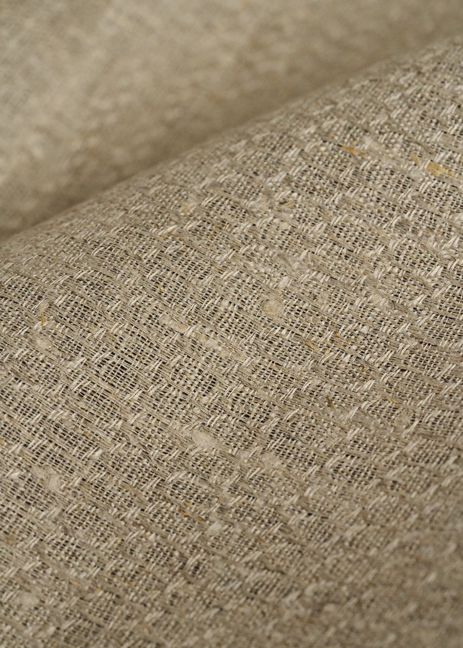 1 Yard Pure Linen Natural Hexagon Jacquard Fabric 60" Width