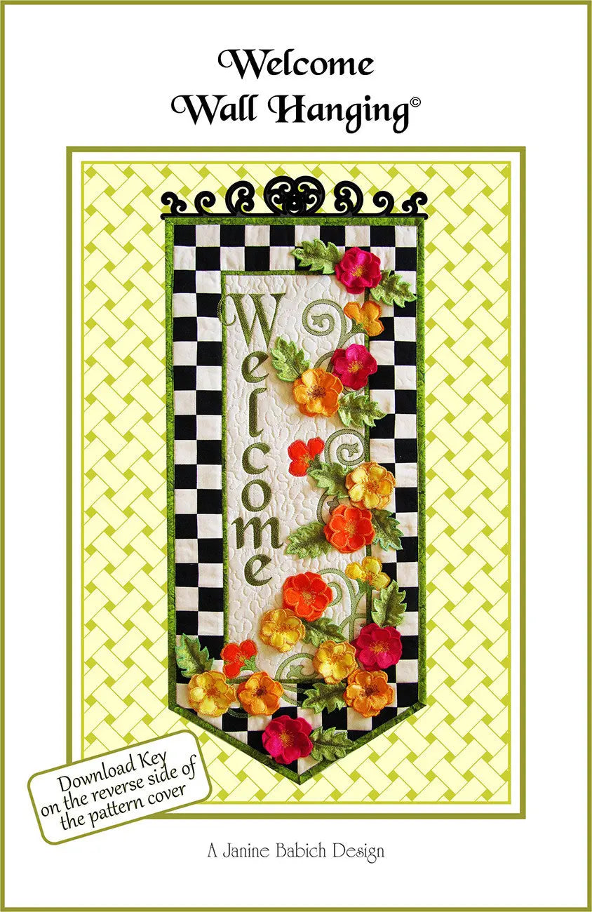 Machine Embroidery Welcome Wall Hanging Pattern