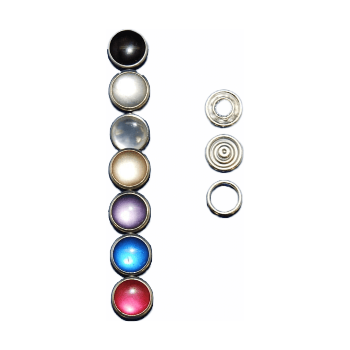 Western Snap Pearl Buttons - Black, Red, White, L18 Fabric