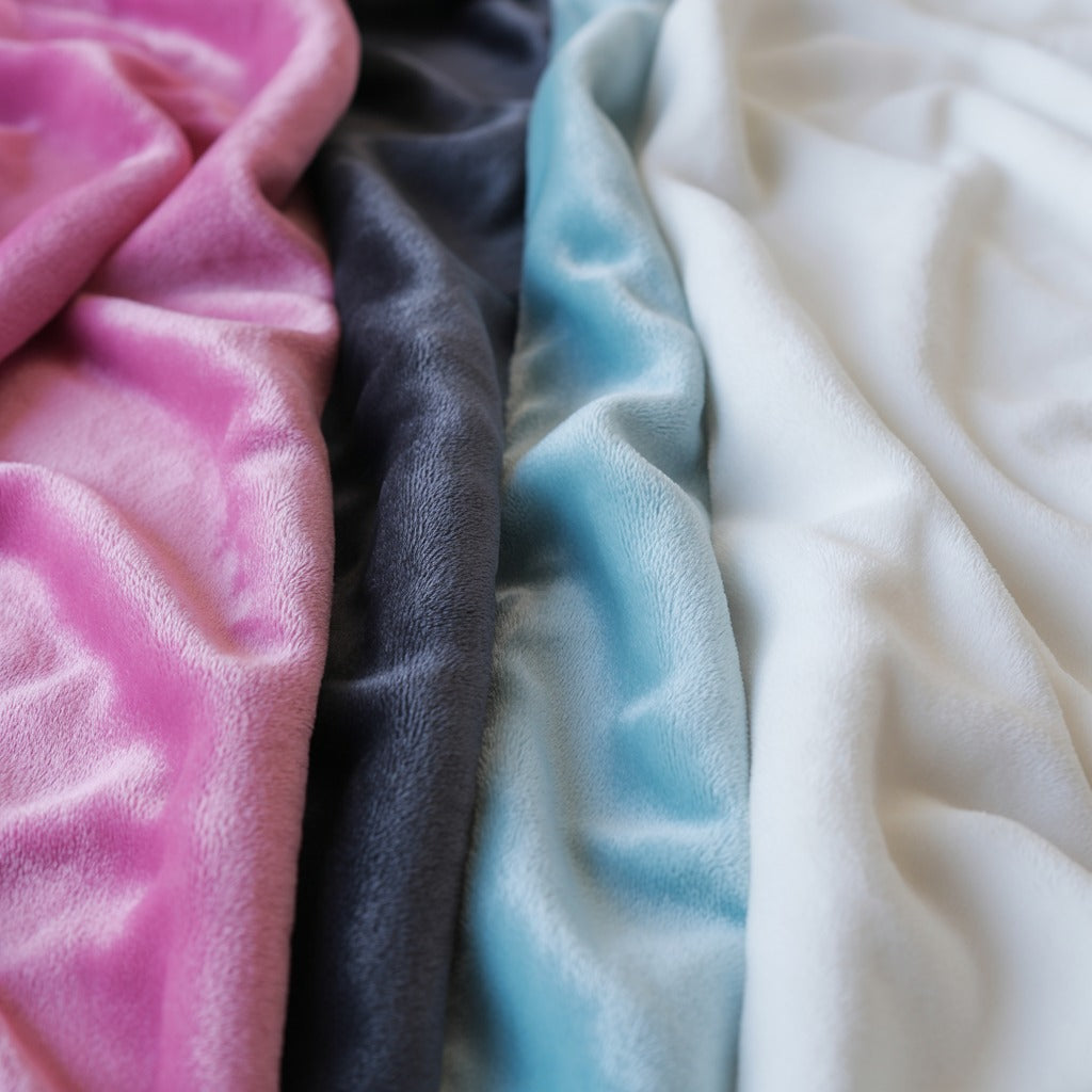 Minky Plush Polyester Fabric - Pink, 60" Width (1 Yard)
