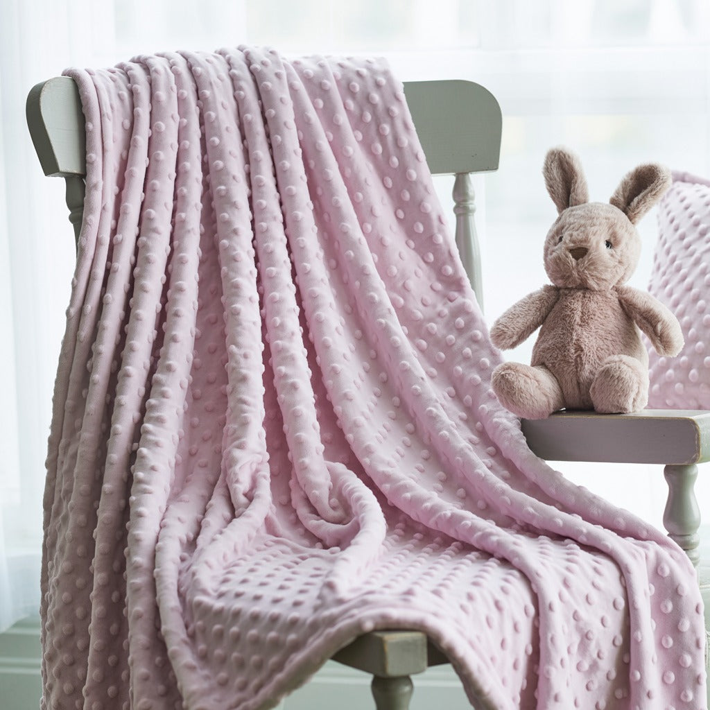 Minky Dot Fleece Fabric - Plush Dimple Texture, 60" Width