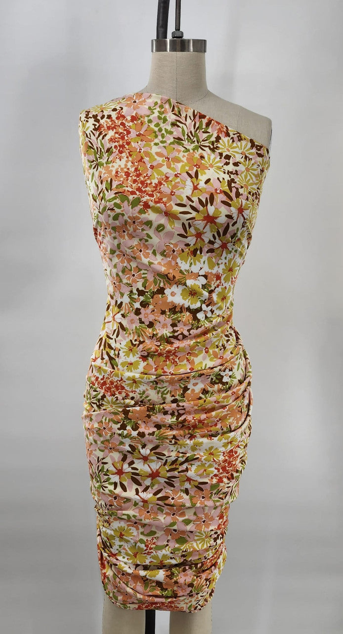 1 Yard Lightweight Lemon Rayon Gauze Fabric Soft Open-Weave For Clothing Use 55/56" Wide