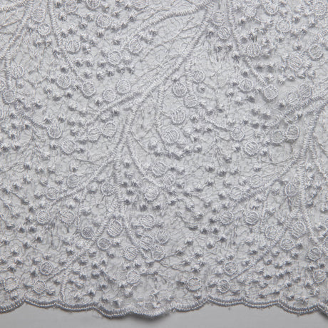 1 Yard Spider Mesh Lace Fabric with Embroidery and Beautiful Intricate Pattern, 52" Wide