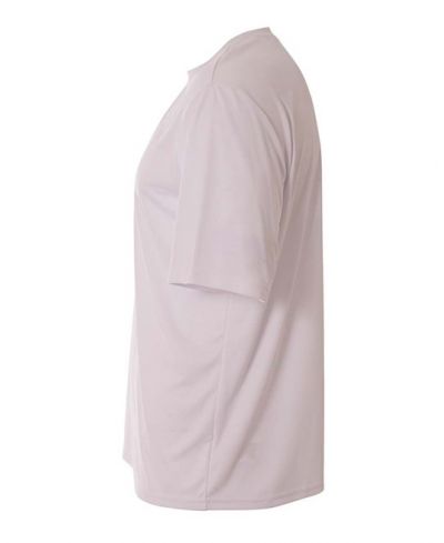 A4 NB3142 Youth Cooling Performance Crew Micro Poly Interlock Fabric - White, 44+ UPF, Moisture Wicking, Stain Release (1 Piece)