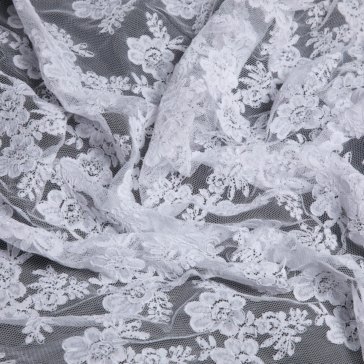 1 Yard Re-Embroidery Lace Fabric Cord Beautiful Floral Design Luxurious 52/54" Wide