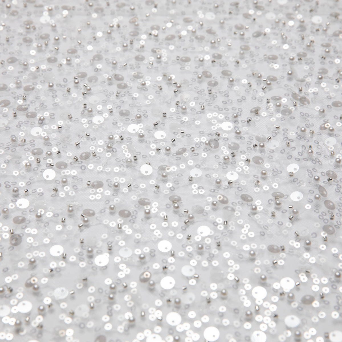 1 Yard Poly Mesh Lace Fabric W/Beads & Sequins 50" Wide