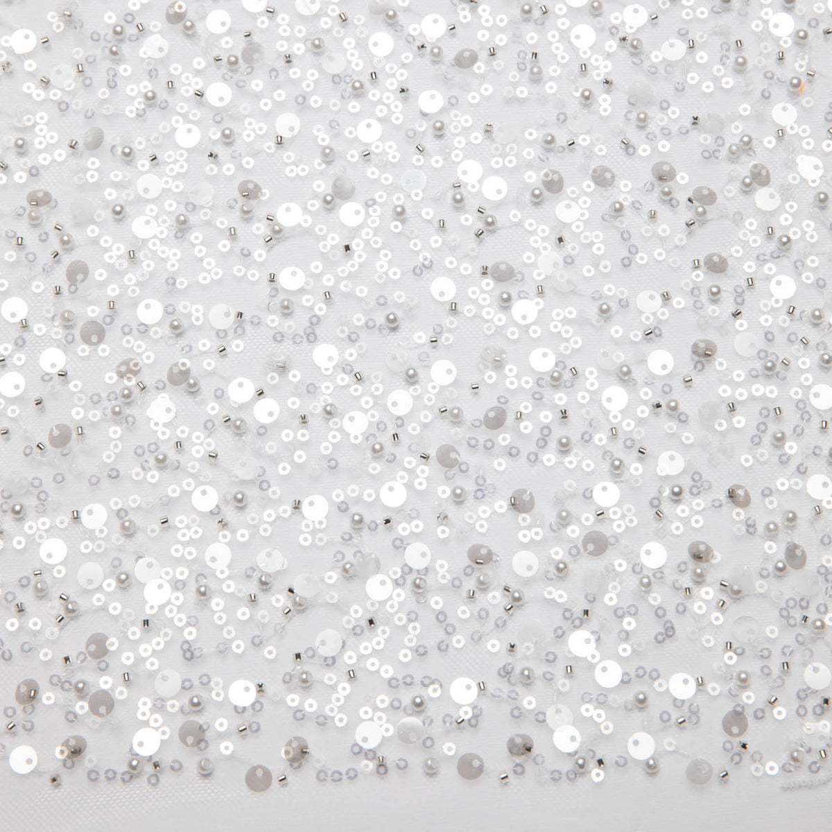 1 Yard Poly Mesh Lace Fabric W/Beads & Sequins 50" Wide