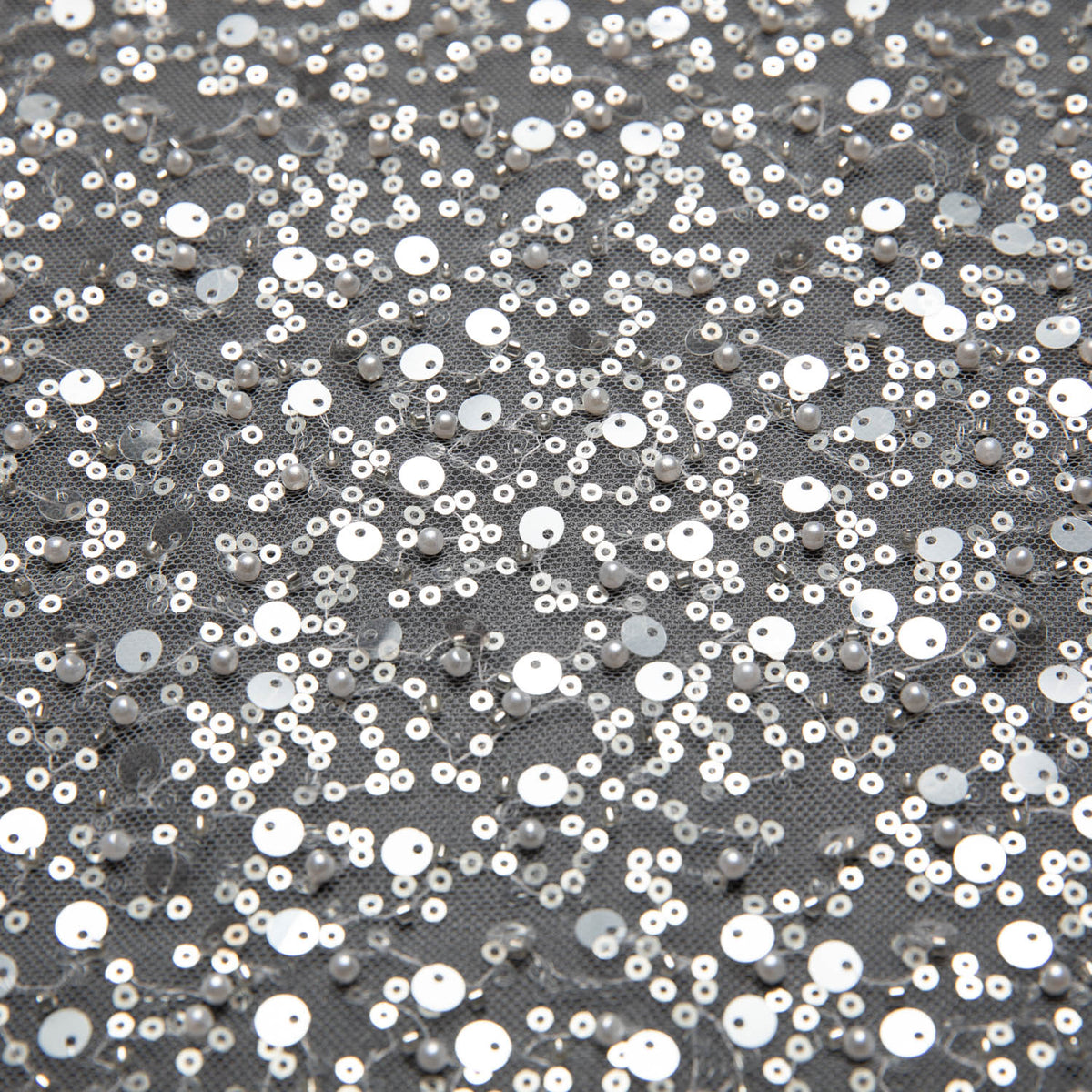 1 Yard Poly Mesh Lace Fabric W/Beads & Sequins 50" Wide