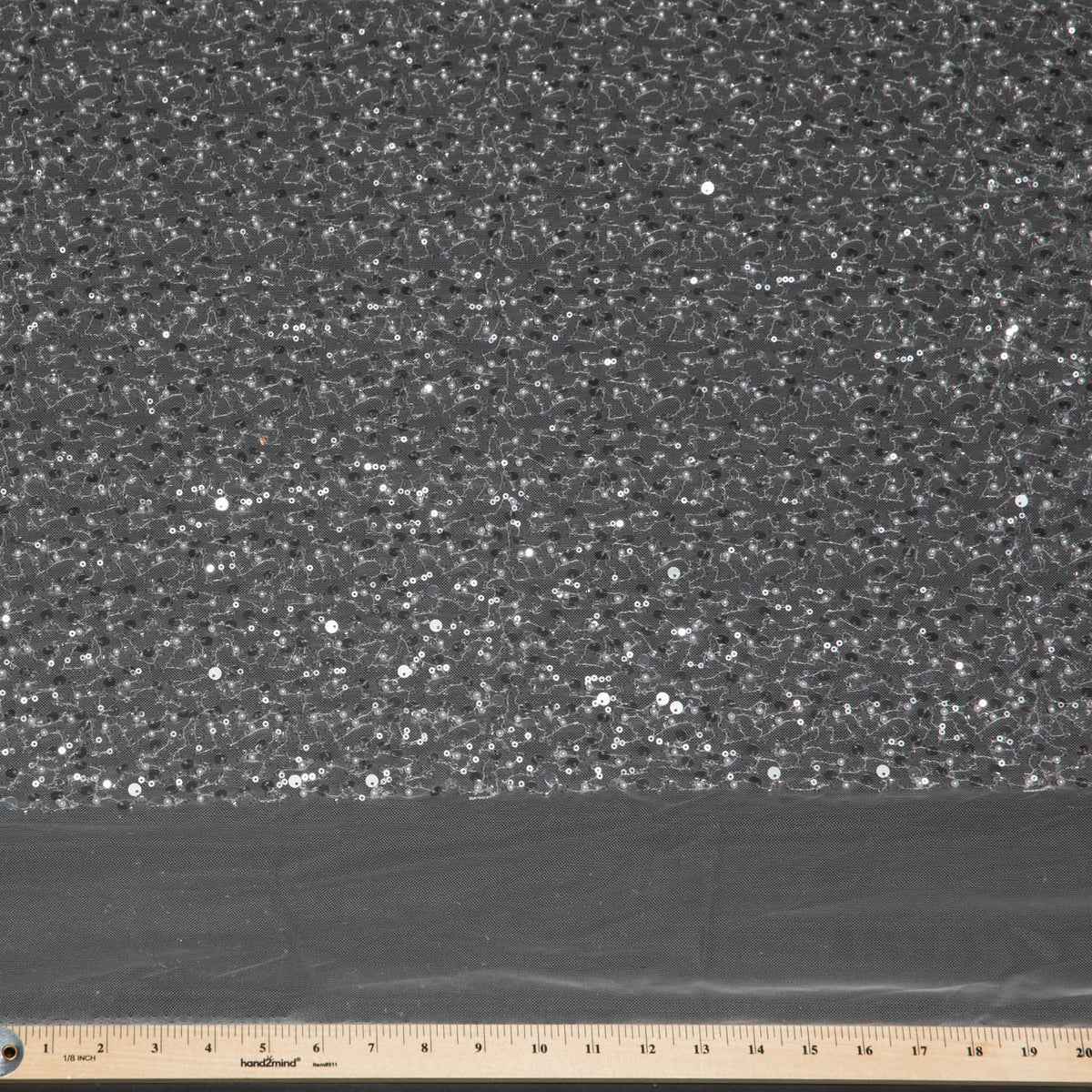 1 Yard Poly Mesh Lace Fabric Beads Sequins Lightweight Glamorous 50" Wide