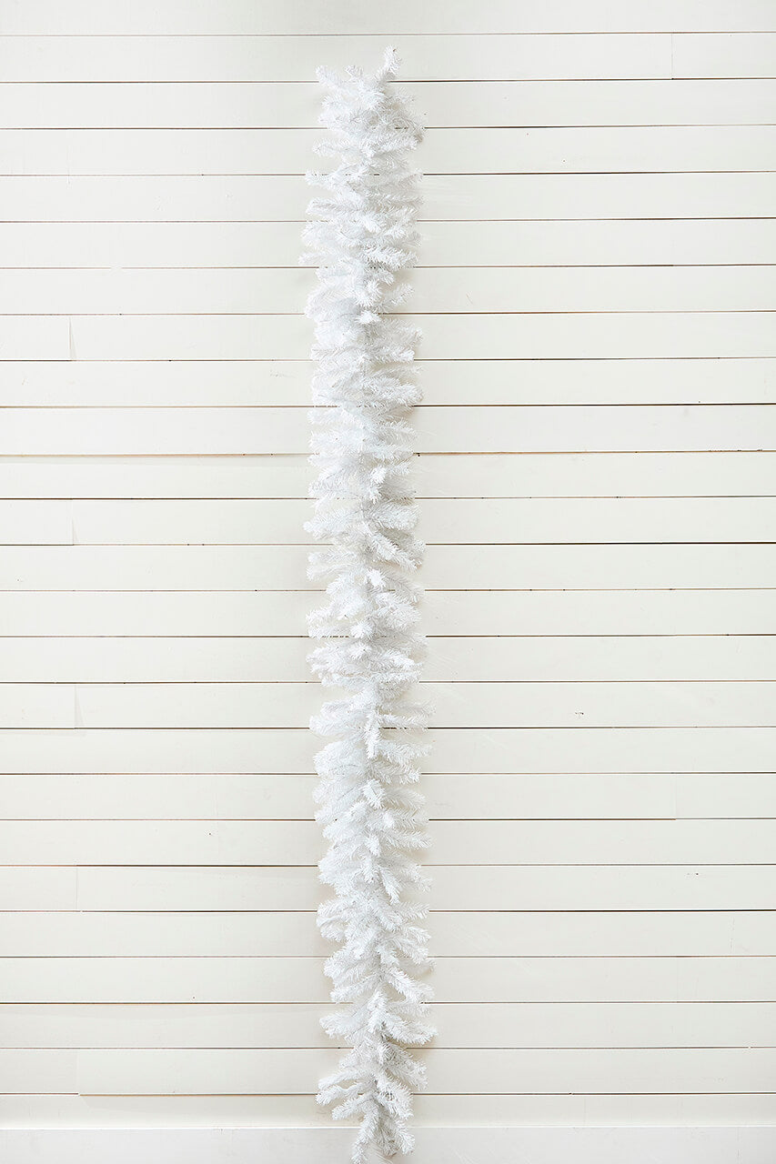 9' x 12" White Crystal Spruce Garland