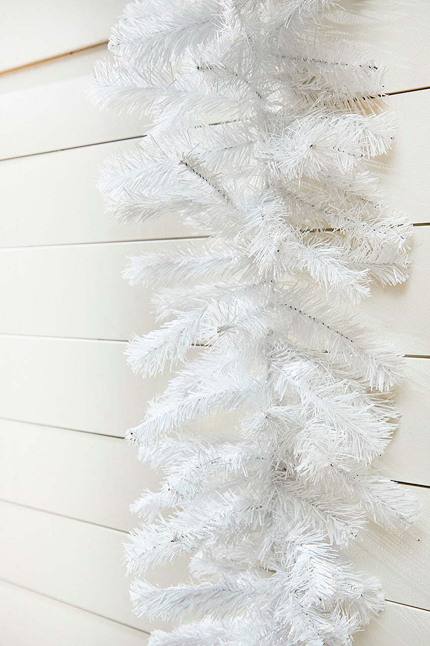 9' x 12" White Crystal Spruce Garland