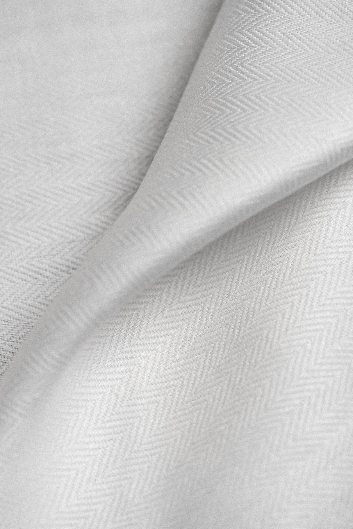 Linen Herringbone Fabric White